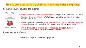 TD Trigonométrie et nombres complexes pour les 1APP