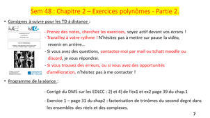 Vidéo 18 : TD sem48 - Partie 2 : exercices sur la factorisation de polynômes de degré 2