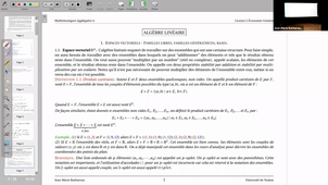 Cours 1 - Mathématiques Appliquées 4 - Eco/gestion - Algèbre linéaire - 2021-2022