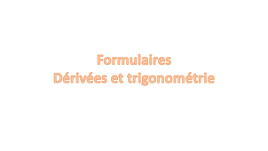 Soutien Dérivées et trigonométrie