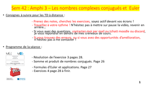 Vidéo 10 : Amphi 3 de maths sur les nombres complexes et Euler