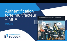 Webinaire MFA : La double authentification à l'Université de Toulon