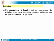 UFR STAPS - L1 - Biomécanique 2 - 2020-2021 - CM4