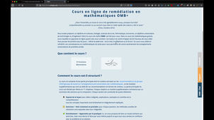 Cours OMB+ de mise à niveau en mathématiques destinés aux étudiants entrants à l'UTLN.