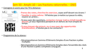Vidéo 24 : Amphi 10 DSES de fractions à pôles multiples