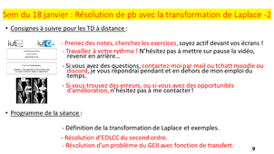 Vidéo 27 partie 2 : Application de la transformation de Laplace à la résolution de problèmes.