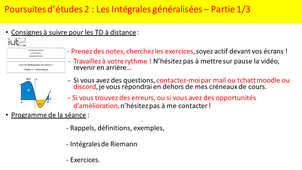 Maths Poursuite d'études longues  2-1 : Intégrales généralisées