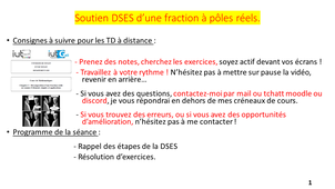 Vidéo 26 : Soutien DSES d'une fraction à pôles réels.