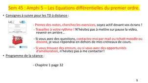 Vidéo 14 : Amphi 5 de maths - Equations différentelles du premier ordre