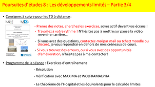 Maths poursuite d'études longues 8-3 : Exercices de recherche de DL et calcul de limites