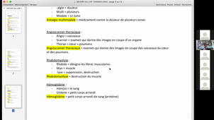 Cours visio Terminologie médicale G34