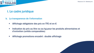 Marketing S3 - Chapitre 1. Le prix : introduction et cadre juridique