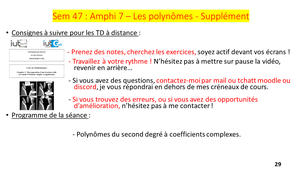 Vidéo 17 Supplément sur les polynômes du second degré à coefficients constants