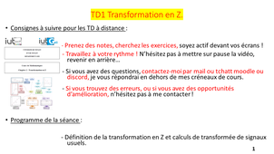 TD1 : Transformation en Z