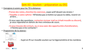 Vidéo 12 :Soutien préparation au DS1