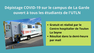 Dépistage Covid-19 pour les étudiants de l'UTLN