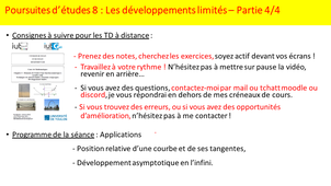 Maths poursuite d'études longues 8-4 : Application des DL aux tracés de courbe.
